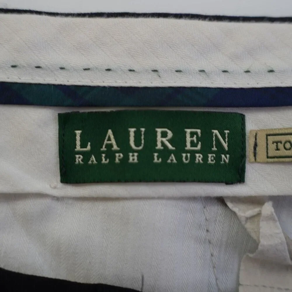 Lauren Ralph Lauren Total Comfort Dress Pants Wool Black Pleated Cuffed 36/31 Mi
